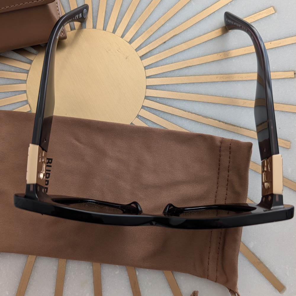 NIB Burberry Black Cat-Eye Sunglasses - Picture 14 of 15